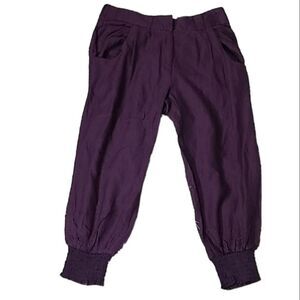Eggplant cropped joggers S